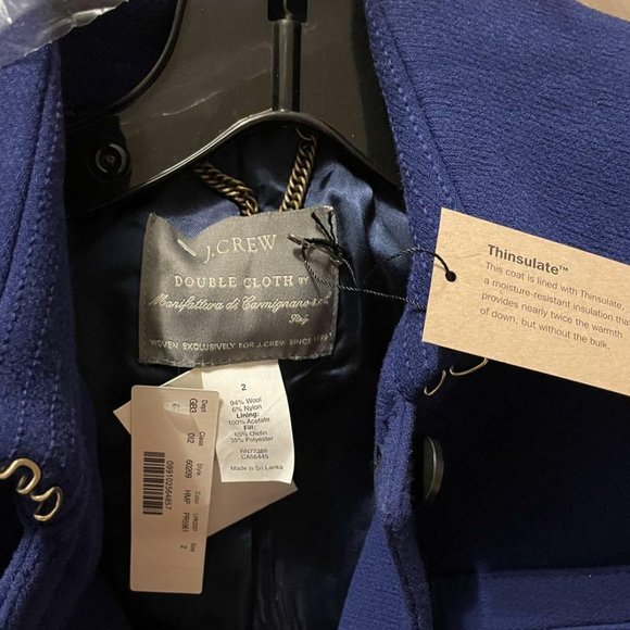 NWT JCrew 2 4 Double Cloth Metro Wool Coat THINSULATE Royal Blue Lady Day - Picture 6 of 11